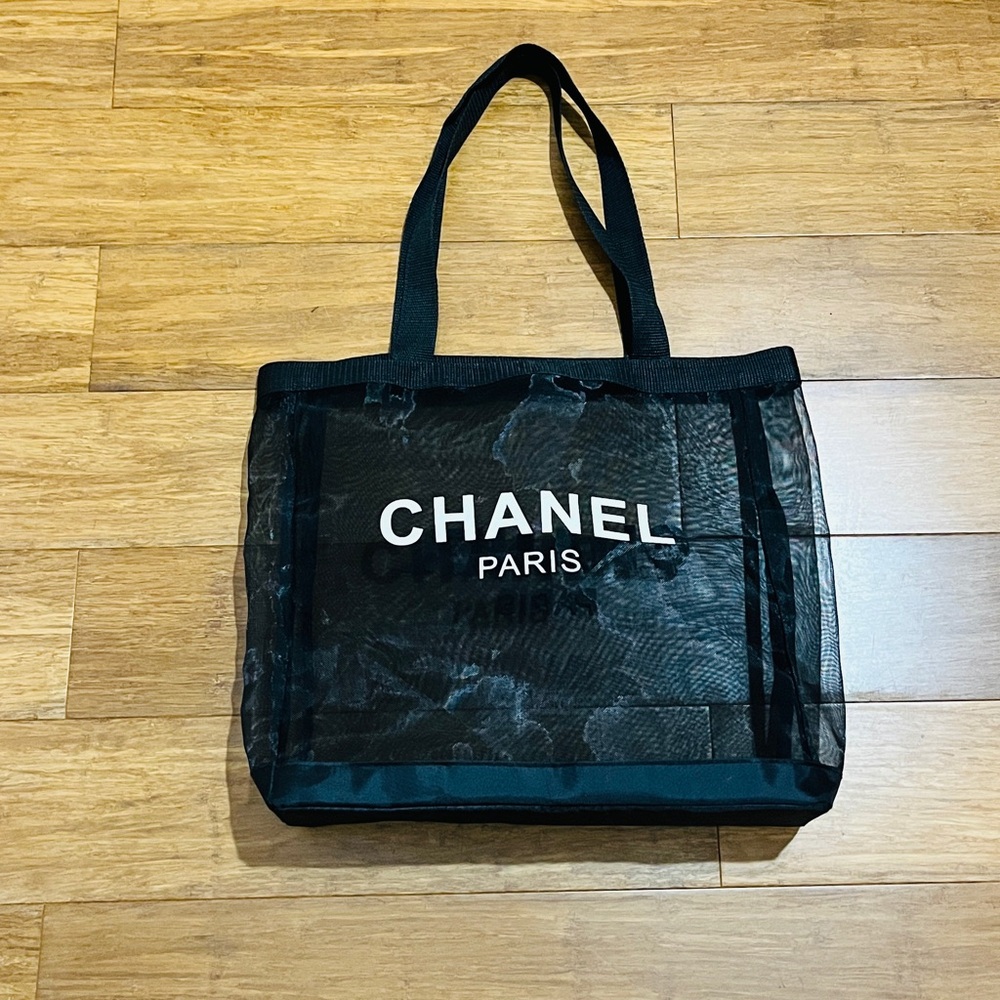 Mesh black shopping/travel bag